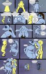  &lt;3 abduction absurd_res alien anonymous balls blue_body blush butt comic duo english_text erection flaccid fondling gamma_orsinian genitals hi_res human looking_pleasured male male/male mammal nude penis spacecraft text vehicle yellow_body yoshoblue 