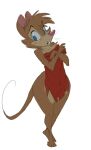  anthro blue_eyes blush brown_body brown_fur cape clothing covering covering_self don_bluth embarrassed_nude_female female fur mammal mouse mrs._brisby murid murine nude rodent solo the_secret_of_nimh winstar wood_mouse 