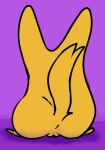  anonymous_artist anus butt canid canine canis digital_drawing_(artwork) digital_media_(artwork) female feral fox fur genitals looking_away mammal purple_background pussy raised_tail rear_view simple_background solo squizxy_(character) yellow_body 
