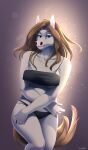  2021 5_fingers anthro blue_eyes breasts brown_hair clothed clothing digital_media_(artwork) equid equine female fingers hair horse mammal sinalanf smile solo 