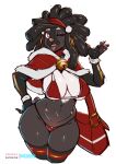  absurd_res anthro aryn_(the_dogsmith) big_breasts breasts canid canine canis christmas cleavage clothed clothing domestic_dog female hi_res holidays looking_at_viewer mammal solo standing the_dogsmith thick_thighs wide_hips 