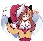  &lt;3 alpha_channel big_breasts blue_eyes breasts brown_hair canid canine chibi christmas christmas_clothing christmas_headwear christmas_present christmas_tree cleavage clothed clothing cold costume digital_media_(artwork) drawing evergreen_tree female fox fur hair hat headgear headwear heart_nose heart_pair heart_reaction hi_res holidays htf_character j.fbelen lu_fox mammal merry_christmas orange_body orange_fur outline_speech_bubble pine_tree pinup plant polygonal_speech_bubble pose santa_costume santa_hat smile smiling_at_viewer snow snowflake solo speech_bubble tree 