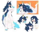  &lt;3 2021 4_toes 5_fingers absurd_res anthro blep blue_body blue_fur blue_hair breasts canid canine character_request chest_tuft claws cute_fangs featureless_breasts feet female finger_claws fingers fluffy fur gesture hair hi_res inner_ear_fluff kemono lc79510455 long_hair looking_at_viewer mammal multicolored_tail multiple_images nude orange_eyes pawpads paws signature simple_background solo teeth toe_claws toeless_(marking) toes tongue tongue_out tuft v_sign white_background white_body white_fur 