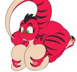  anthro battybuttguy_(artist) bent_over big_breasts big_butt breast_squeeze breasts butt dinosaur fan_character female female_focus hi_res nipples piercing raised_tail reptile ruby_rex scalie solo solo_focus stripes theropod tyrannosaurid tyrannosaurus tyrannosaurus_rex wide_hips 