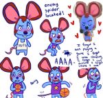  2021 animal_crossing anthro ball basketball basketball_(ball) biped blue_body blush clothing english_text male mammal moose_(animal_crossing) multiple_poses murid murine nintendo pose rat rodent shirt solo tank_top text text_on_clothing text_on_shirt text_on_tank_top text_on_topwear thiingamajiig topwear video_games 