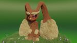  16:9 3d_(artwork) anthro black_eyes blush breasts brown_body brown_fur digital_media_(artwork) doublestuffed female flat_chested fur grass hi_res looking_at_viewer lopunny nintendo nipples plant pok&eacute;mon pok&eacute;mon_(species) simple_background small_breasts solo video_games widescreen 