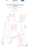  2021 anthro balls belly bulge clothing delsol duo english_text fur genitals hi_res humanoid_hands male male/male mammal moobs mouse murid murine overweight overweight_male pink_nose rodent text underwear white_body white_fur 