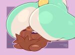  2021 ambiguous_gender animal_crossing anthro big_butt black_eyes blue_body blue_fur brown_ears brown_hair brown_nose butt canid canine digital_media_(artwork) duo eyebrows facesitting frumples fur glistening glistening_butt hair half-closed_eyes huge_butt lagomorph leporid looking_pleasured mammal narrowed_eyes nintendo outline purple_background rabbit raccoon_dog sasha_(animal_crossing) scut_tail short_tail simple_background tanuki thick_thighs video_games villager_(animal_crossing) 