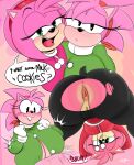  ! ? accessory amy_rose anthro anus bedroom_eyes bent_over big_breasts big_butt blush bodily_fluids breast_play breasts butt classic_amy_rose classic_sonic_(universe) clothing duo english_text eulipotyphlan female genitals gloves green_eyes hair half-closed_eyes handwear headband hedgehog hi_res huge_butt mammal narrowed_eyes open_mouth open_sweater ota_(artist) pink_body pink_hair pussy seductive sega sex sonic_the_hedgehog_(series) speech_bubble square_crossover sweat sweater sweatpants sweaty_butt text titfuck tongue topwear torn_clothing 