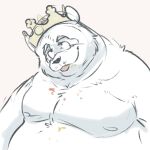  2021 anthro belly crown giant_panda harryelpanda male mammal moobs nipples overweight overweight_male simple_background solo tongue tongue_out ursid 