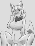  anthro blush breasts canid canine canis cowgirl_position dipstick_tail duo female first_person_view from_front_position genitals greyscale hair hi_res humanoid male male/female mammal markings monochrome moonlight_(pb) on_bottom on_top penetration penis pussy raised_arm ring_(marking) ringtail scarf sex smile solo_focus tail_markings tetsushi translucent translucent_hair vaginal vaginal_penetration wolf 