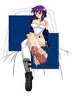  1girl barefoot blush boots breasts cum cum_on_body cum_on_breasts cum_on_lower_body cum_on_upper_body feet footjob ghost_in_the_shell hetero kusanagi_motoko large_breasts penis solo_focus 