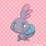  2019 blue_eyes crossover digital_drawing_(artwork) digital_media_(artwork) dipstick_tail disney dotted_background freckles hybrid monster monsters_inc multicolored_tail nintendo pattern_background pink_background pixar pok&eacute;mon pok&eacute;mon_(species) purple_body randall_boggs signature simple_background sobble solo supericebeam video_games 