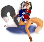  2girls animal_ears barefoot bottomless breast_grab feet fingering furry jersey kiss pawpads paws pussy soles spazzy tail toes yuri 