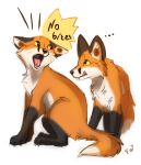  2021 ambiguous_gender canid canine digital_media_(artwork) duo feral flashw fox fur mammal open_mouth orange_body orange_fur teeth tongue 