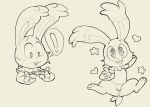  ! &lt;3 2020 anthro black_and_white bunnelby clothed clothing female gesture hand_behind_head hi_res itsunknownanon lagomorph long_ears lying mammal monochrome nintendo on_back pok&eacute;mon pok&eacute;mon_(species) sketch solo speech_bubble spread_legs spreading thong topless underwear v_sign video_games 