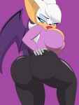  absurd_res anthro bigboy4025_(artist) breasts butt chiropteran clothing female hi_res lipstick makeup mammal rouge_the_bat sega solo sonic_the_hedgehog_(series) 