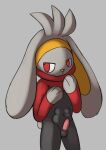  anthro balls big_ears fur genitals hi_res male nintendo nova_nsfw penis pok&eacute;mon pok&eacute;mon_(species) raboot red_eyes solo video_games white_body white_fur 