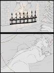  absurd_res bed christmas christmas_lights christmas_stocking christmas_tree dragon female feral fireplace fur furniture hi_res holidays horn kira_(staffkira2891) lying on_side plant scalie sleeping solo staffkira2891 thick_thighs tree western_dragon 