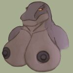  1:1 anthro big_breasts breasts dinosaur exposed_breasts female huge_breasts looking_away reptile scalie solo theropod tyrannosaurid tyrannosaurus tyrannosaurus_rex unamused zagz 