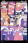  3_toes 4_fingers anthro babs_bunny breasts buster_bunny clothed clothing comic dam_(artist) dialogue english_text feet female fifi_la_fume fingers group hi_res lagomorph leporid male mammal mephitid plantigrade rabbit skunk speech_bubble text tiny_toon_adventures toes toons toony train vehicle warner_brothers 