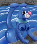  anthro big_breasts big_nipples blue_body breasts cave female fizzy_pop_the_popplio hi_res nintendo nipples nude pok&eacute;mon pok&eacute;mon_(species) pok&eacute;morph popplio rock sexybigears69 smile solo thick_thighs video_games water 