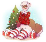  &lt;3 2019 anthro baubles begging begging_pose biped blush bow_ribbon brown_body brown_ears brown_fur brown_tail chain chastity_cage chastity_device christmas christmas_clothing christmas_lights christmas_sweater christmas_topwear christmas_tree clothing dated digital_drawing_(artwork) digital_media_(artwork) domestic_ferret english_text fur genitals gift gift_tag green_eyes grey_clothing grey_legwear grey_thigh_highs hair holidays kneeling legwear looking_at_viewer male mammal merlin(lllmaddy) midriff monotone_hair mostly_nude multicolored_body multicolored_ears multicolored_fur mustela mustelid musteline pattern_clothing pattern_legwear pattern_thigh_highs penis plant pose red_clothing red_legwear red_thigh_highs signature solo star striped_clothing striped_legwear striped_thigh_highs stripes submissive submissive_anthro submissive_male sweater text thigh_highs topwear tree true_musteline two_tone_body two_tone_ears two_tone_fur two_tone_tail white_clothing white_hair white_legwear white_thigh_highs yildunstar 