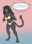  absurd_res anthro beth_(lordstormcaller) bikini blush clothing dialogue english_text felid female hi_res mammal pantherine solo swimwear text thunderkid92 