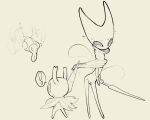  2020 5:4 absurd_res accidental_exposure ambiguous_gender anthro arthropod assisted_exposure black_and_white blush bottomless clothed clothing female front_view genitals group hi_res holding_object holding_weapon hollow_knight hornet_(hollow_knight) insect itsunknownanon monochrome protagonist_(hollow_knight) pussy sketch standing team_cherry trio vengefly vessel_(species) video_games wardrobe_malfunction weapon 