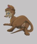  anthro blue_eyes brown_body brown_fur don_bluth female fur genitals hi_res honeymono mammal mouse mrs._brisby murid murine nude pussy rodent simple_background solo the_secret_of_nimh 