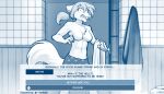  2021 7:4 abs anthro bathroom blue_and_white boxers_(clothing) breasts canid canine canis chest_tuft clothed clothing conditional_dnp dating_sim dialogue english_text featureless_breasts female hair hi_res holding_object inside keidran looking_at_viewer mammal monochrome natani open_mouth ponytail shocked sketch solo surprise text tom_fischbach topless topless_female towel tuft twokinds underwear user_interface webcomic wolf 