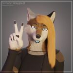  3dartwork anthro canid canine canis diffident_hexagon digital_media_(artwork) eviemuller female hi_res mammal portrait solo wolf 