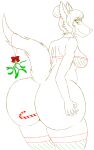  absurd_res anonymous_artist anthro big_butt breasts butt candy candy_cane canid canine canis christmas clothing dessert female food hair hand_on_butt hi_res holidays huge_butt legwear mammal mistletoe plant revenantw solo thigh_highs wolf wolf_ear wolf_tail 