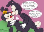  8horns age_difference animaniacs bed blush brother brother_and_sister dialogue dot_warner duo female flat_chested furniture genitals incest_(lore) inkblot male male/female mammal pussy pussy_rubbing sibling simple_background sister warner_brothers yakko_warner younger_female 