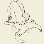  2019 anthro anus black_and_white butt female genitals grass hi_res itsunknownanon lagomorph looking_at_viewer looking_back looking_back_at_viewer lopunny lying mammal monochrome nintendo nude on_front plant pok&eacute;mon pok&eacute;mon_(species) pussy sketch solo spread_legs spreading video_games 