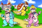  anthro armband blacksheeptfs blonde_hair blue_body blue_eyes blue_scales bracelet collar digital_media_(artwork) e eyebrows female group hair hi_res horn jewelry koopa mario_bros nintendo open_mouth outside pink_body pink_scales princess_daisy princess_koopa princess_peach red_hair rosalina_(mario) scales scalie screencap screencap_background shell species_transformation spiked_armband spiked_bracelet spiked_collar spiked_tail spikes spikes_(anatomy) standing super_mario_galaxy surprise teeth thick_eyebrows transformation video_games yellow_body yellow_scales 