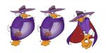  2020 anatid anseriform anthro avian beak bibarel_rei bird cape clothed clothing darkwing_duck desperation disney drake_mallard duck hat headgear headwear holding_crotch male omorashi potty_dance purple_clothing simple_background solo white_background 