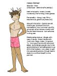  anthro boxers_(clothing) casey_ramser cervid clothed clothing english_text full-length_portrait fuze hands_behind_back heart_boxers heart_pattern hi_res male mammal navel nipples pink_boxers portrait simple_background solo texnatsu text topless underwear underwear_only white_background 