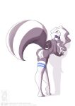  anthro breasts butt chloe_sinclaire clothing conditional_dnp female footwear jollyjack mammal mephitid skunk socks solo 