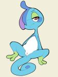  2019 annoyed anthro anus blue_body drizzile female flat_chested front_view frown full-length_portrait genitals half-closed_eyes hi_res itsunknownanon looking_at_viewer narrowed_eyes nintendo nude one_eye_obstructed pok&eacute;mon pok&eacute;mon_(species) portrait pussy scalie solo spread_legs spreading video_games 