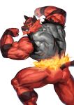  2021 absurd_res anthro back_muscles barazoku bent_leg biceps big_muscles butt fire flexing fur hi_res huge_muscles incineroar looking_at_viewer male muscular muscular_anthro muscular_male nintendo nude pok&eacute;mon pok&eacute;mon_(species) pose simple_background smile solo standing teeth traver009 triceps tuft vein video_games white_background 