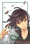  1girl artist_request bangs dark_green_hair fubuki_(one-punch_man) green_eyes jewelry necklace one-punch_man short_hair solo 