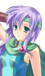  1girl arms_up blue_eyes faris_scherwiz female final_fantasy final_fantasy_v headband hinatabo long_hair purple_hair simple_background solo white_background 