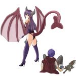  1boy 1girl age_difference alma_elma animated areolae bangs blue_eyes blush breasts demon_girl demon_wings horns large_breasts long_hair luka_(mon-musu_quest!) mon-musu_quest! pointy_ears purple_hair red_eyes smile succubus tail_vore tattoo vore wings 
