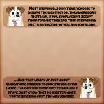  1:1 2021 anthro bluey_(series) canid canine canis dialogue digital_media_(artwork) domestic_dog educational english_text floppy_ears fur gradient_background half-length_portrait happy hi_res hunting_dog inklingbear_(artist) jack_(bluey) jack_russell_terrier looking_at_viewer male mammal multicolored_body multicolored_fur multiple_images necktie open_mouth portrait simple_background smile solo terrier text 