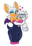  &lt;3 acstlu chiropteran duo eyewear female glasses green_eyes head_between_breasts hi_res human looking_at_viewer male mammal nude rouge_the_bat sega size_difference slightly_artistic sonic_the_hedgehog_(series) spazkid_(character) wings 