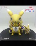  anthro bandai_namco clothing digimon digimon_(species) duo female feral figurine hoodie male male/female nintendo photo pikachu pok&eacute;mon pok&eacute;mon_(species) renamon tagme topwear unknown_artist video_games 