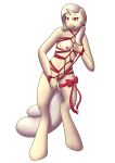 anthro bdsm bondage bound breasts equid equine female hand_on_breast hasbro hi_res horn licking licking_lips looking_at_viewer magic-violet mammal mostly_nude my_little_pony restraints ribbon_bondage ribbons rope rope_bondage rope_harness solo standing tongue tongue_out unguligrade_anthro unicorn 