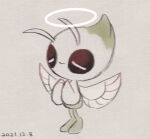  celebi closed_eyes closed_mouth commentary_request dated halo hands_up leels legs_together no_humans own_hands_together pokemon pokemon_(creature) smile solo standing 