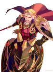  1boy armor blonde_hair cape cloud cloudy_sky fire_emblem fire_emblem_fates gloves highres holding holding_sword holding_weapon horseback_riding incoming_attack looking_at_viewer open_mouth riding sky slashing sword weapon xander_(fire_emblem) yasubaru yellow_eyes 